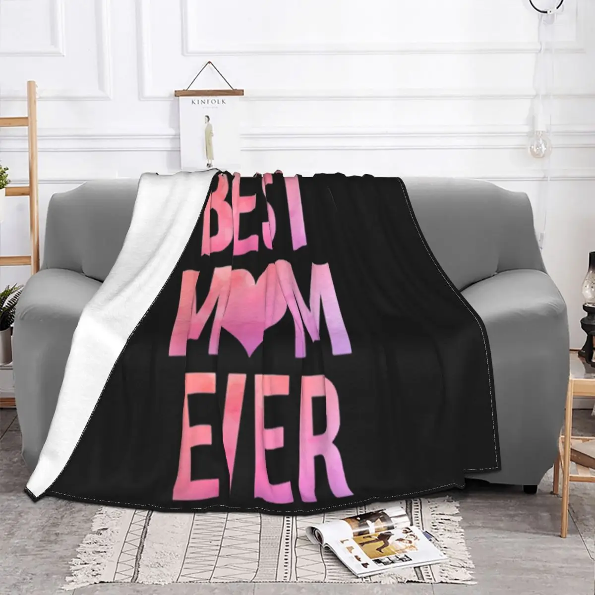 Pretty Best Mom Ever Mothers Day Gift Graphic Letter Top Vacation Womens Goth Designs Girl Straight Beautiful Throw Blanket