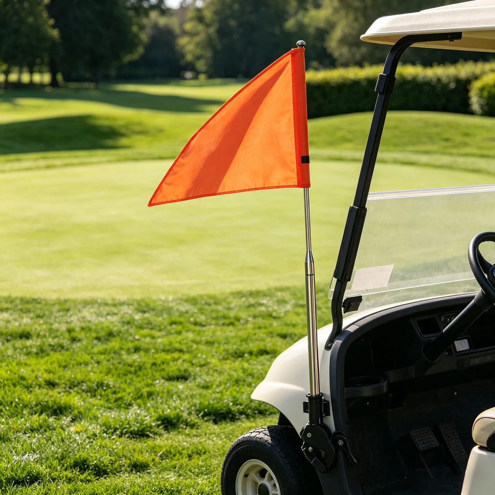 Golf Cart Flag Pole with Reflective Strip Golf Cart Safety Flag Pole Kit for ATV Bike Trailer Wheelchair Mobility Scooter