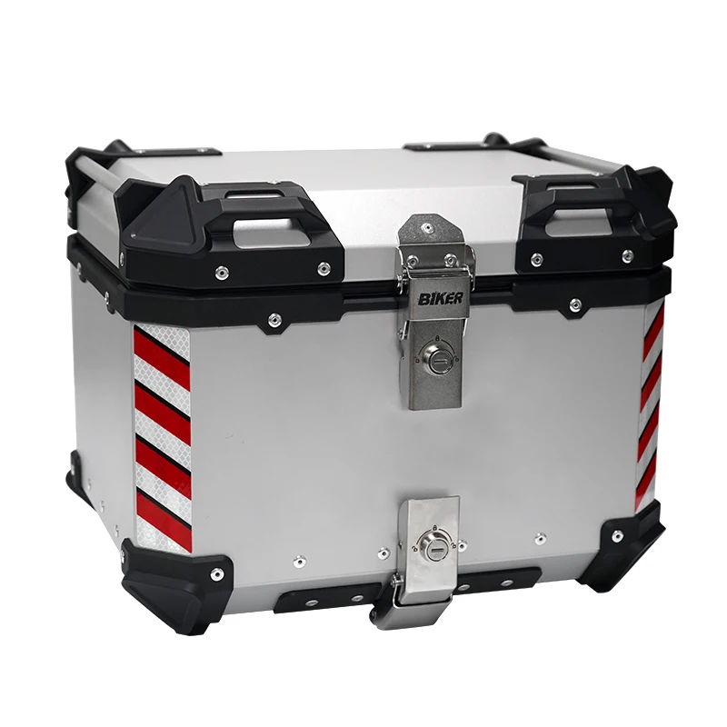 

Factory Hot Selling 45L Silver. Carrier Box Aluminum Alloy Top Box for Motorcycle Tail