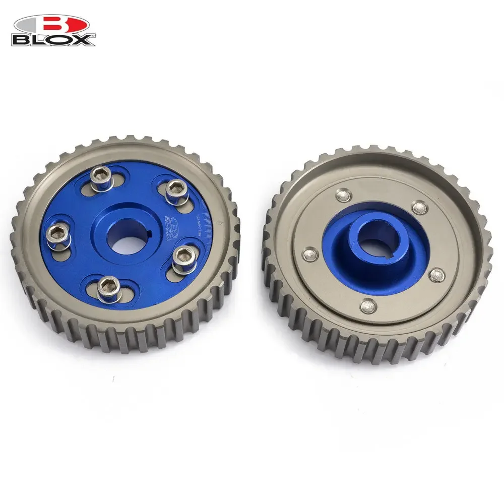 Blox Racing 2pcs Adjustable Cam Gear Pulley Cam Pulley Set For HONDA CIVIC Integra D16A SOHC 96-00 Inlet and Exhaust EP-CGD16BL