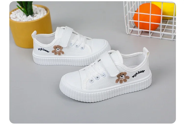 Kinder Segeltuchschuhe Frühling Herbst Weiße Stickerei Cartoon Jungen und Mädchen Einzelschuhe Rosa Weiche rutschfeste Kinder Freizeitschuhe – Detail 20