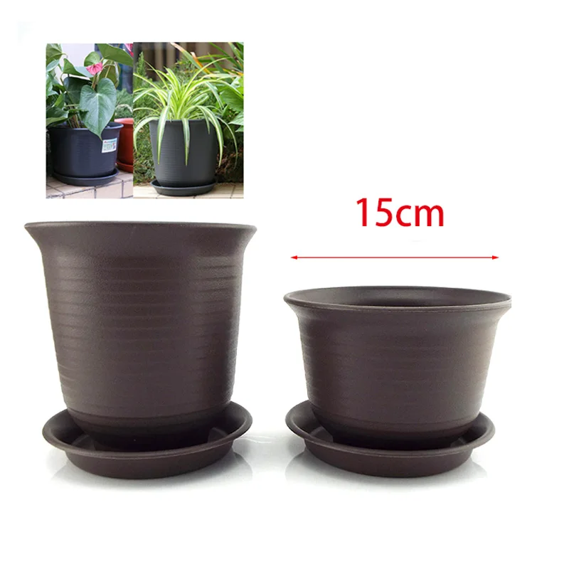 15cm Plastic Garden Flower Pot Plant Succulent Grow Nursery Pots Veg Planter Home Tools Tray Flowerpot for Bonsai Herb C1