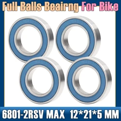 6801 VRS MAX Bearings 12*21*5mm ( 4 PCS ) Bike Pivot Chrome Steel Blue Sealed With Grease 6801LLU Cart Full Balls Bearing