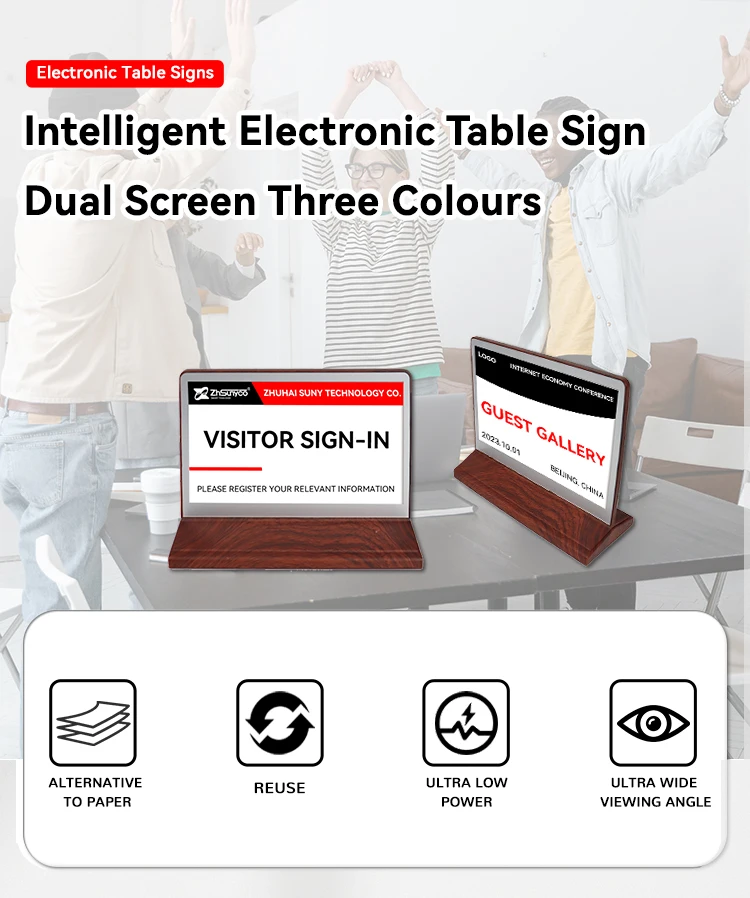 7.5 inch Double-Sided Electronic Conference E Ink Nameplate Table Digital Name Signs Electric Ink Screen