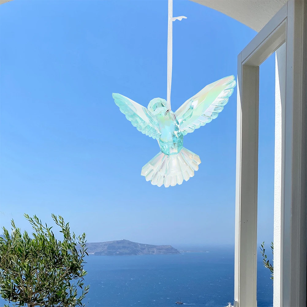 

3 Pcs Hummingbird Ornaments Iridescent Acrylic Bird Figurines Pendant Decor Iridescent Plastic Ornaments Christmas Gifts Home