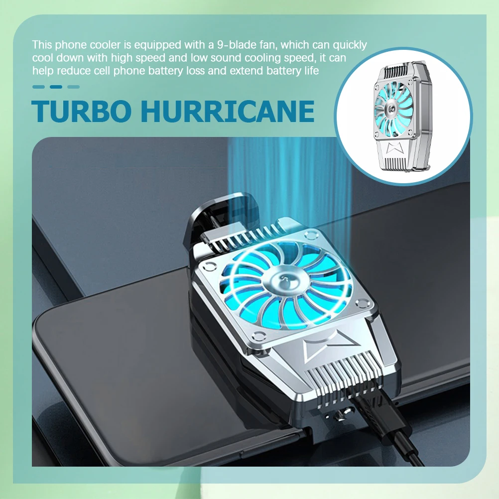 

Wireless Phone Fan Rechargeable Mobile Cooler Adjustable Gripper High Speed Low Noise Cellphone Radiator Gaming Video Streaming