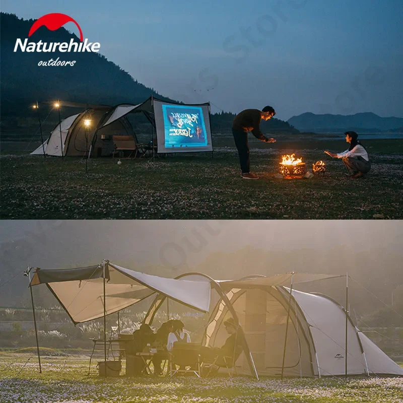 Naturehike Tunnel Tent With Snow Skirt Camping Large Space Portable Hall Outdoor Picnic Hiking Waterproof Travel Awning Shelter