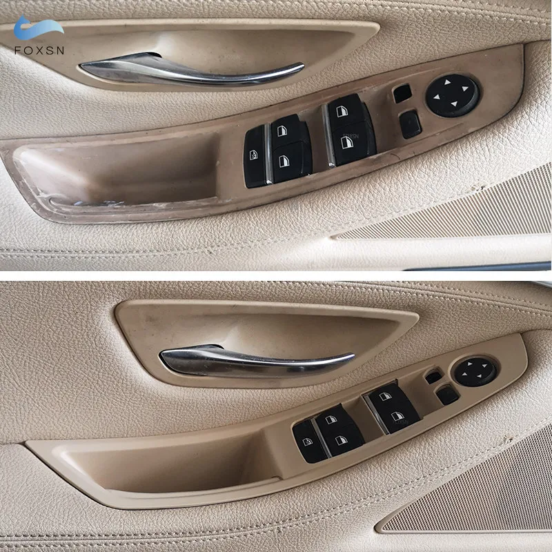 Cubierta protectora de manija de puerta Interior de coche, textura de fibra de carbono, para BMW serie 5, F10, F18, 2011, 2012-2014, 2015, 2016