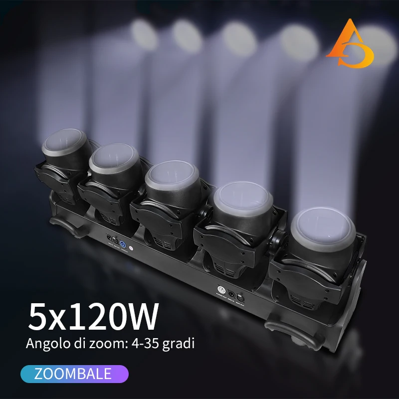 5x120W RGB DJ Disco Event Stage Wash Beam Light Moving Head RGB LED Light Rotating for Party Stage Lighting