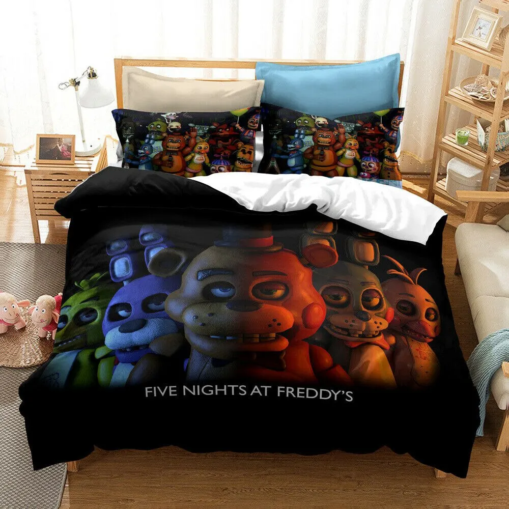 Five-Night-At-Freddy Bedding Set Boys Girls Twin Queen Size Duvet Cover Pillowcase Bed Kids Adult Fashion Home Textileextile