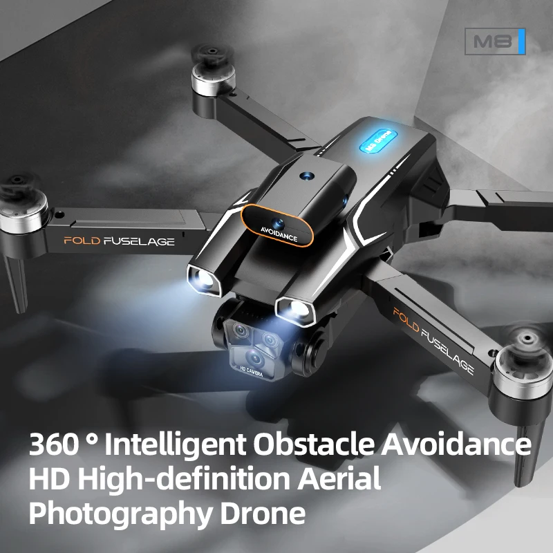 M8s Drone Professional 8K Dual High-definition Camera 360 Obstacle Avoidance Aerial Photography Foldable RC Quadcopter Gifts Toy