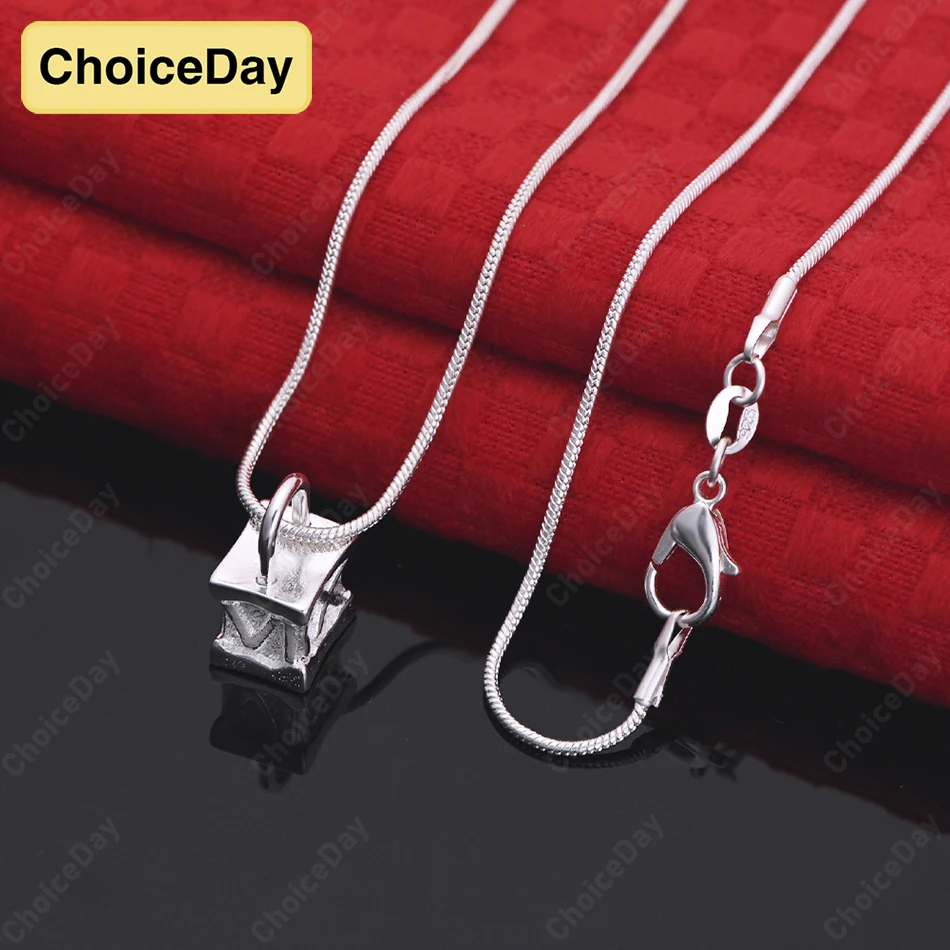 

ChoiceDay модное ожерелье из стерлингового серебра 925 пробы с нежным квадратным кулоном для женщин, вечерние очаровательные аксессуары, ювелирные изделия, подарок