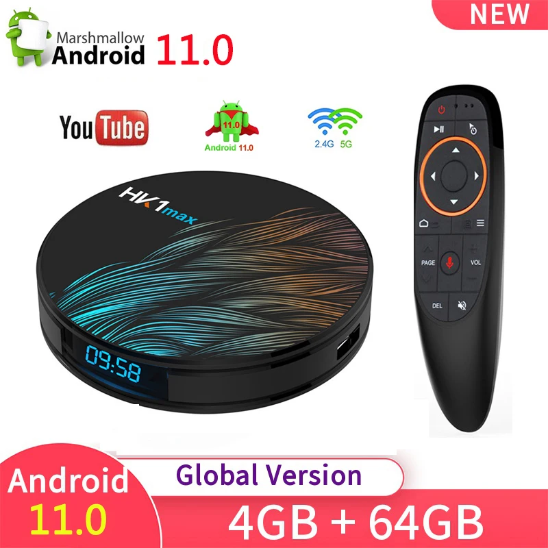 

Hot Android 11 HK1 MAX Smart TV Box 4G 32G 64G Quad Core 2.4G/5G Wifi BT4.0 Youtube 4K Set Top Box Media Player 2G 16G TVBOX