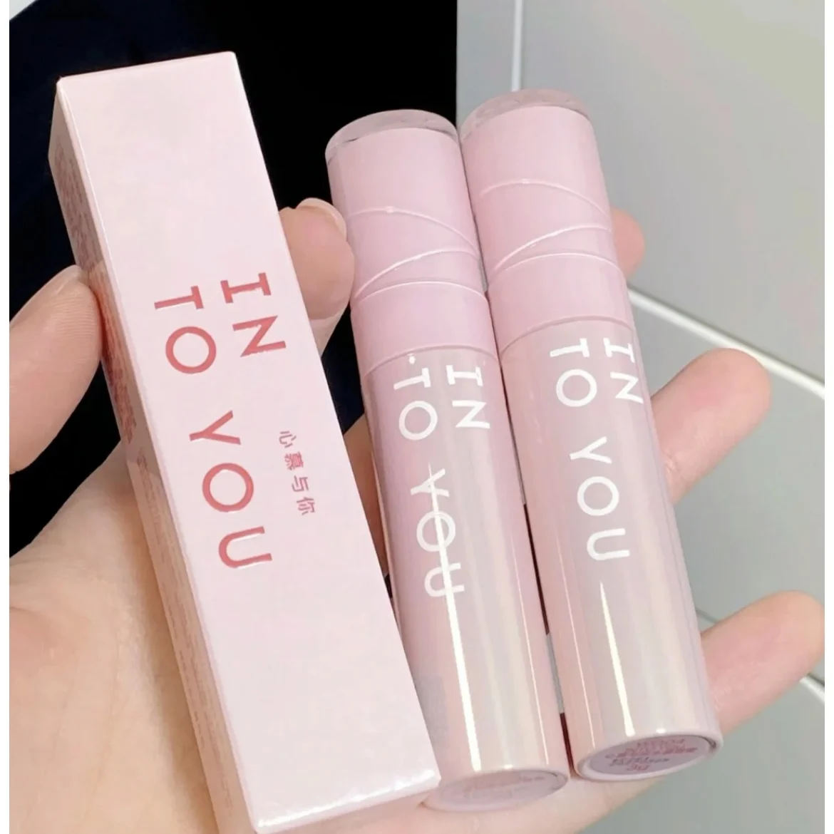 Into You Water Sensitive Lip Gloss WG01 Moisturizing Mirror Pink Lipstick Longlasting Waterproof Colored Lip Gloss Intyou