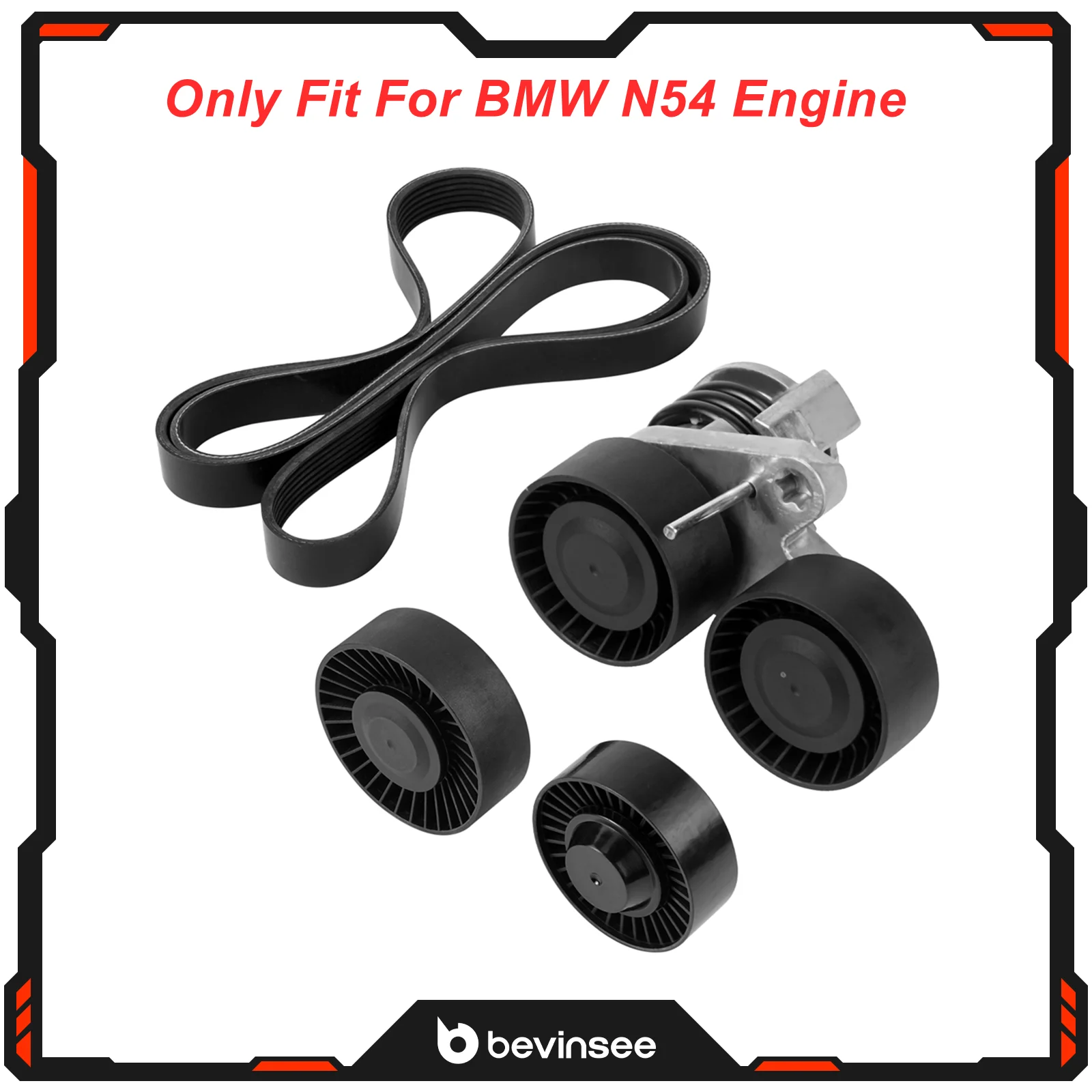 

Drive Belt Pulley Tensioner Kit with Bolt for BMW N54 E90/E91/E92/E93 335i 335is 335xi,E82/E88 135i 1M 2005-2010