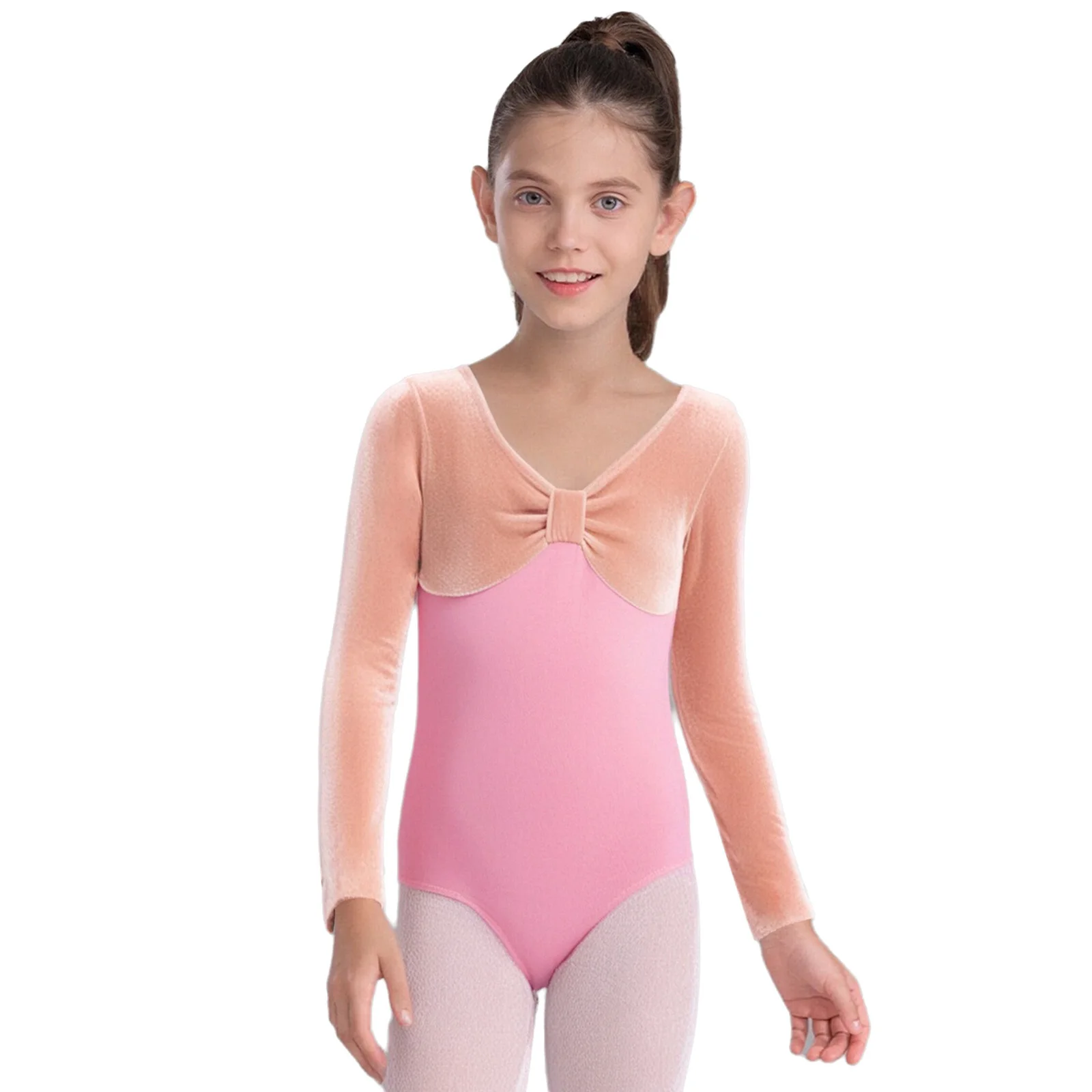 

Kids Lyrical Dance Performance Outfit Pretty Girls Gymnastics Ballet Latin Dance Training Leotard Bodysuit Long Sleeves Jumpsuit
