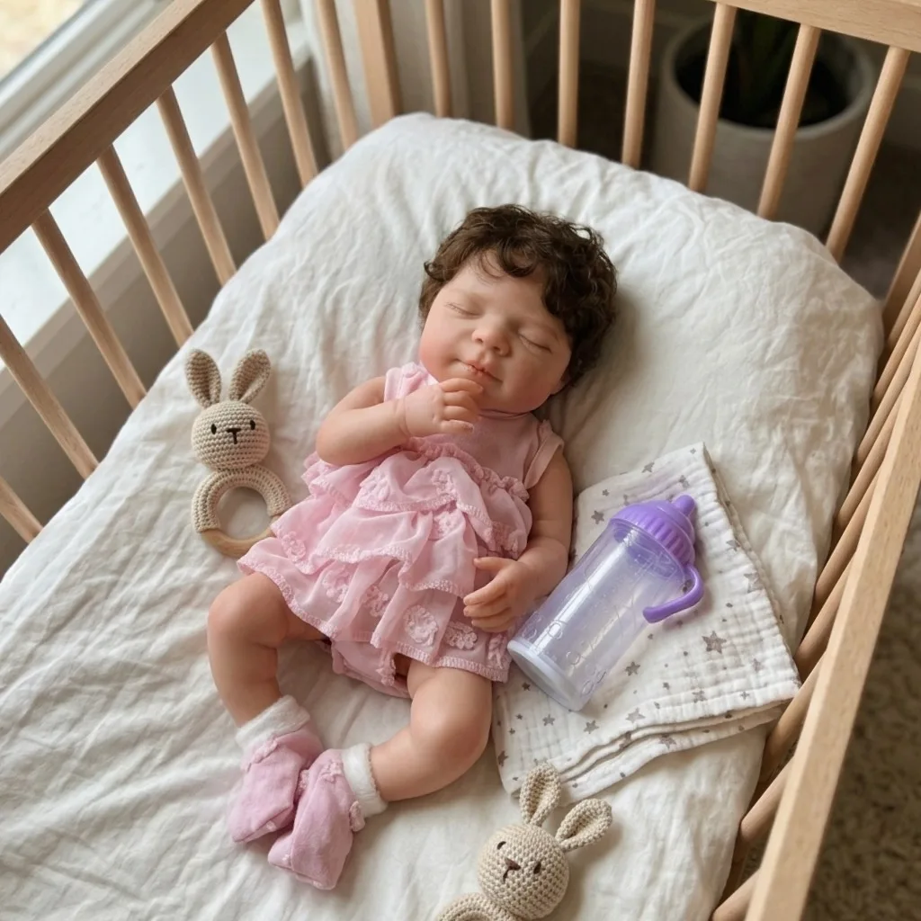 13 Inch Soft Silicone Reborn Baby Doll Handmade Newborn Baby Girl Pascale With Rooted Hair