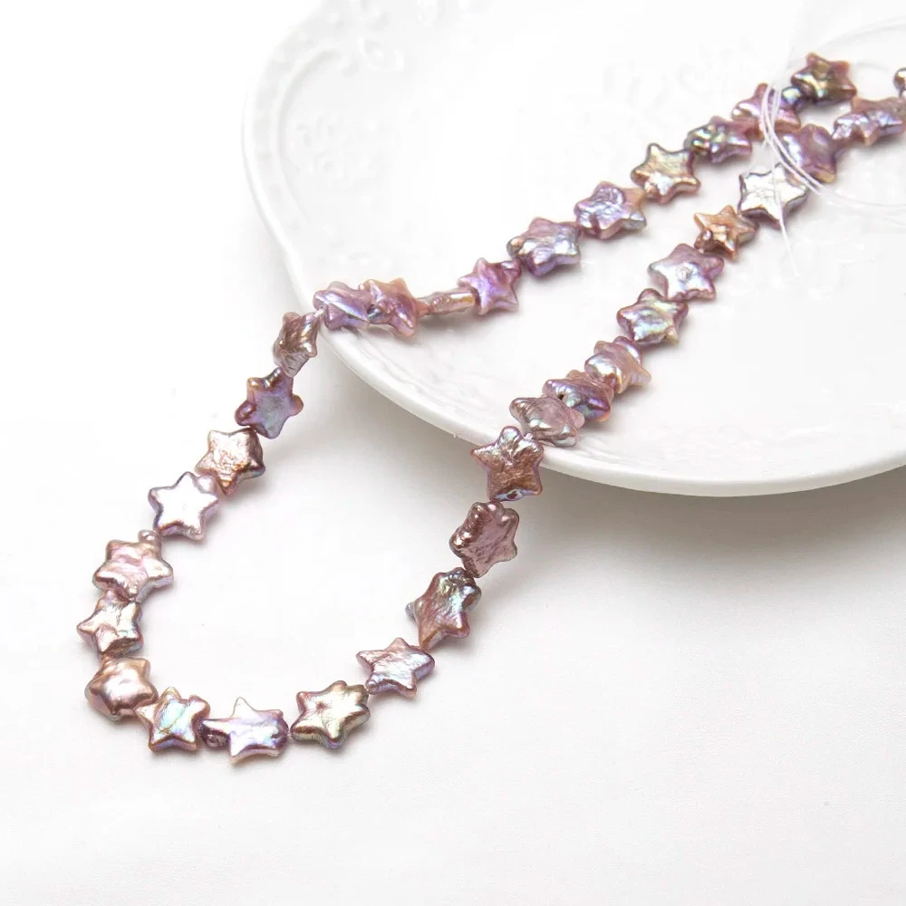 

Star Shaped Natural Freshwater Pearl 11-12mm Purple Baroque Loose Spacing Beads Jewelry DIY Necklaces Accessories Gifts