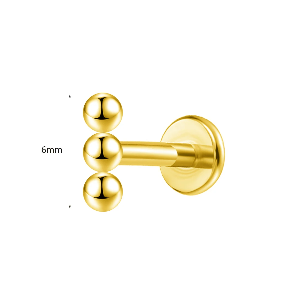 ASTM F136 G23 التيتانيوم القمر ثقب أوبال القرط مسمار دائرة دفع في الخيوط مسدس Labret 16/18/20 جرام الغضروف مجوهرات للجسم