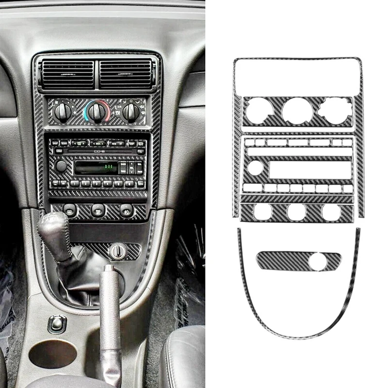 

Prominent For Ford Mustang 2001-2004 LHD Soft Carbon Fiber Car Center Console Panel Cover Decorative Trim Set Interior Parts