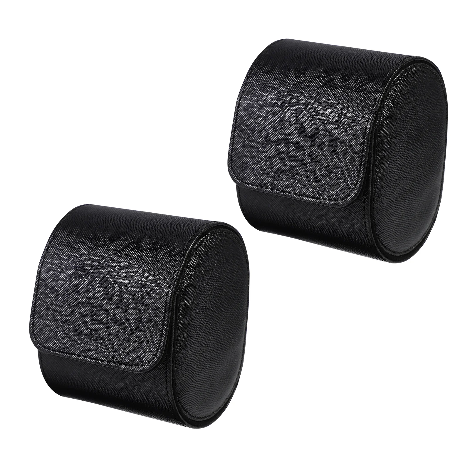 Single Slot Watch Box Black PU Velvet Durable Vintage Portable Storage Travel Jewelry Display Case