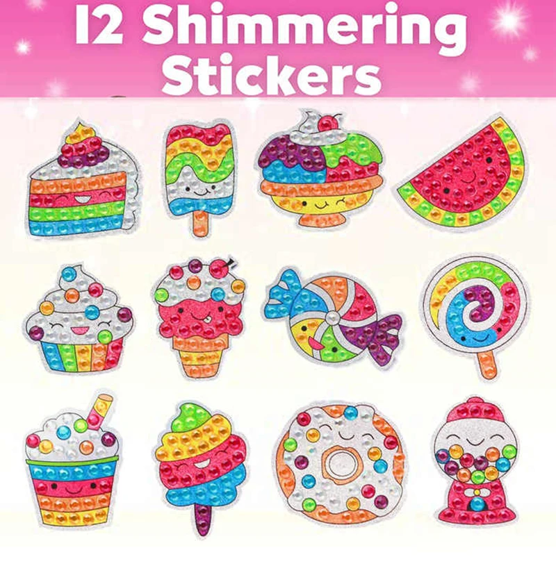 DIY12 Diamond Sticker Cartoon Cute And Easy To Stick Creative Puzzle Parent Child Interactive Toy Birthday Gift For Kids