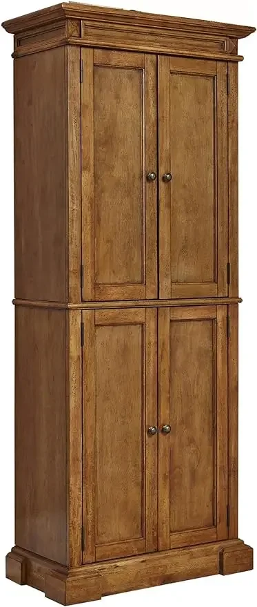 Storage Pantry with Drawer and Adjustable Shelves, Distressed Oak Oak, 72 Inches, High by 30 Inches Wide