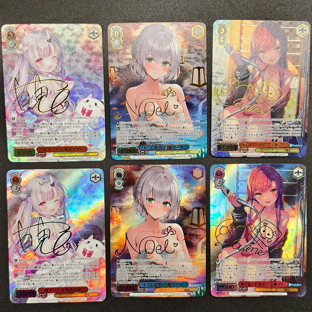 بطاقة مجموعة Hololive Weiss Schwarz Anim Waifu من Houshou Marine Nakiri Ayame Shirogane Noel بطاقة توقيع فلاش محكم هدية