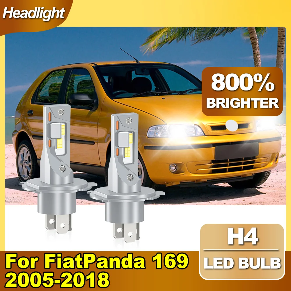

H4 Canbus Headlamp LED High/Low Beam Headlight 120W High Power CSP Chips For Fiat Panda 169 2005-2016 2017 2018 Plug and Play