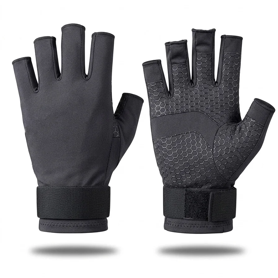 

Adjustable Half Finger Compression Gloves, Breathable Non-Slip Wrist Support Gloves for Work, Arthritis,Sports & Daily Wear
