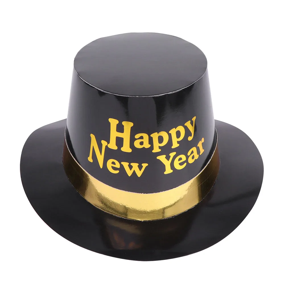

6pcs Black New Year Hats Soft Lightweight Party Tophat Festival Costume Accessory Photo Props Decorations
