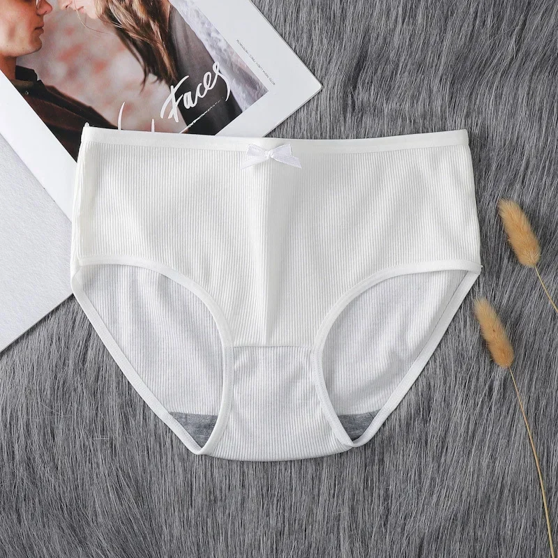 Sexy Women\'s Underwear Seamless Panties Plus Size Lingere Solid Color Briefs Mid Waist Comfortable Underpants