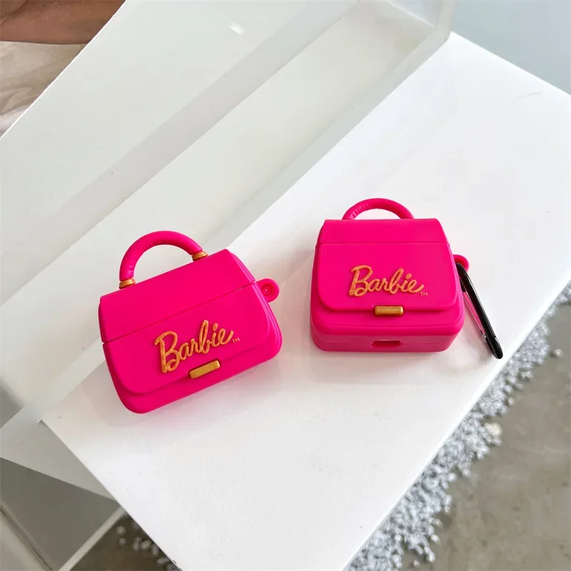 Barbie Pink Women Bag Case For Airpods Pro 2,Shockproof Earphone Silicone Cover For Airpods Pro/Airpods 1/2/3 Case Funda Girls