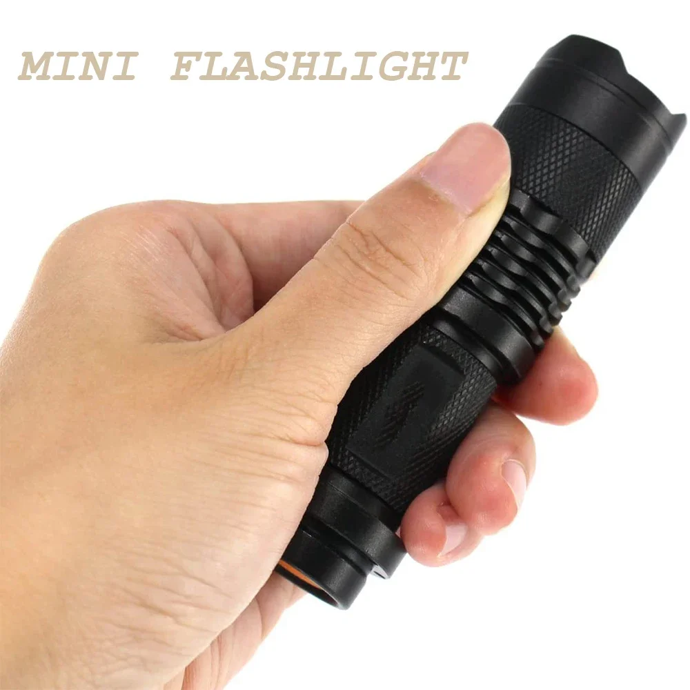 Super Bright LED Flashlight Red/Blue/Green Light Small LED Torcht 3 Modes Lanterns Mini Lamp Zoom Flashlight Use 14500 Battery