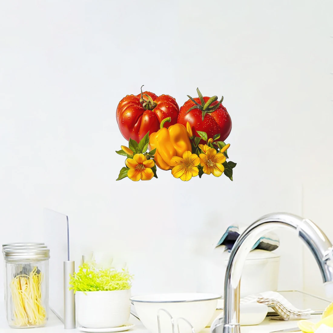 Three Ratels CO98 Bright colored chili cartoon stickers Kitchen decoration stickers Waterproof self-adhesive