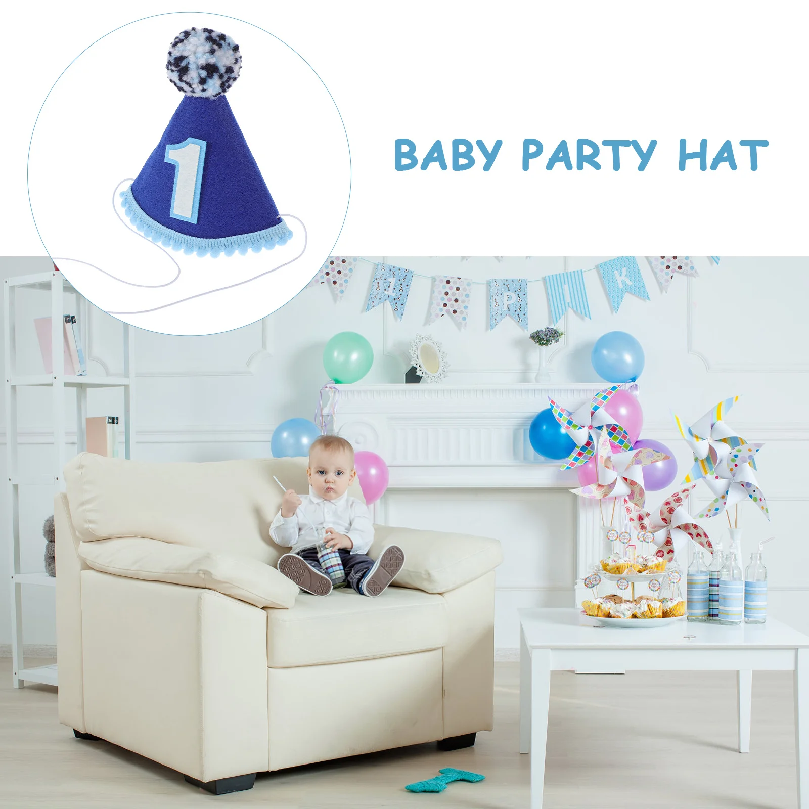 

Baby Birthday Cone Hat Toddler 1St Birthday Party Headdress Decorative Photo Prop Kids Party Favors New Year Hat