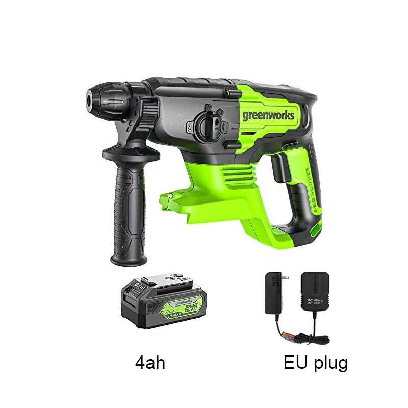 Greenworks G24HD Brushless มอเตอร์โรตารี่24V SDS-PLUS 4โหมด R สำหรับเจาะค้อน,เจาะค้อน,Chisel