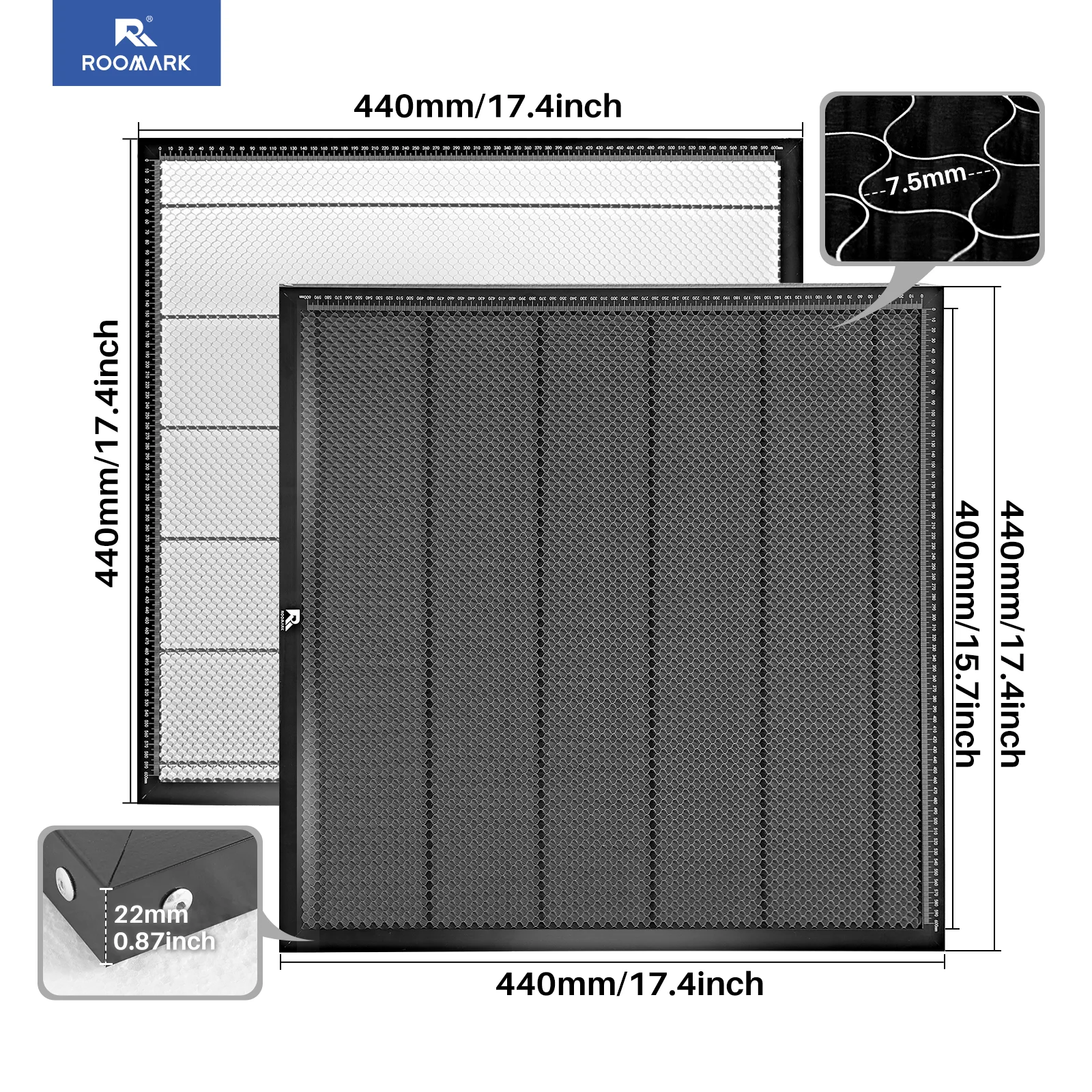 ROOMARK Honeycomb Laser Bed,Honeycomb Board Cutting Table for Most Laser Engraver, Desktop-Protecting,25.91'' X 25.91'' X 0.98''