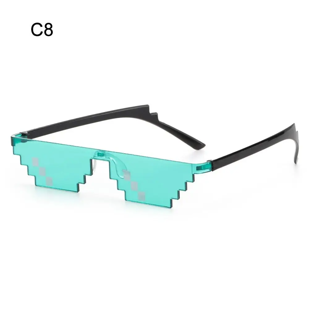

Gift Halloween Pixelated Mosaic Glasses Cosplay Funny Party Glasses Novel Gamer Robot Sunglasses for Men & Women