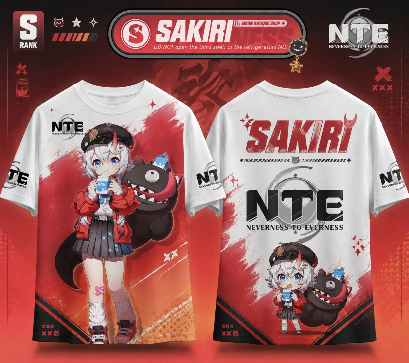 Neverness to Everness NTE Character Mint,Jiuyuan,Sakiri,Hotori,Iroi All Over Print Jersey, Breathable Quick Dry Tee