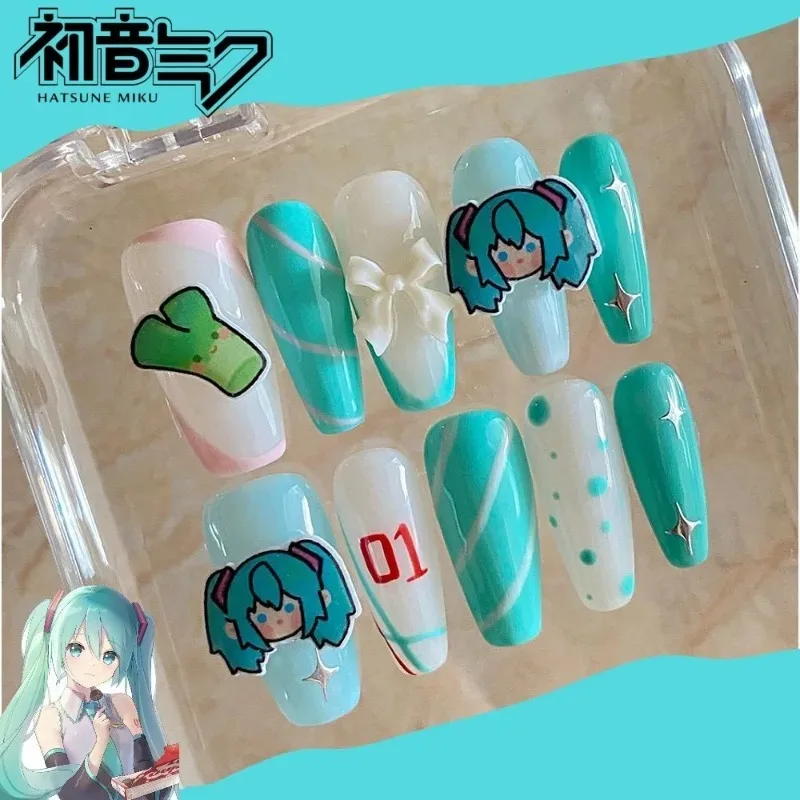 

Hatsune Miku Cartoon Cute Wearable Armor Nail Art Fashion Trendy Detachable Nail Tips Sticky Nail Art Girls Gifts Holiday Gift
