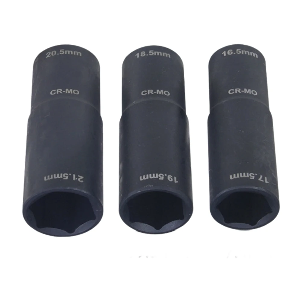 Car 1/2-inch Drive Lug Nut Flip Socket Set 18.5 X 19.5mm,20.5 X 21.5mm,17.5 X 16.5mm Wheel Nut Removal Socket Set