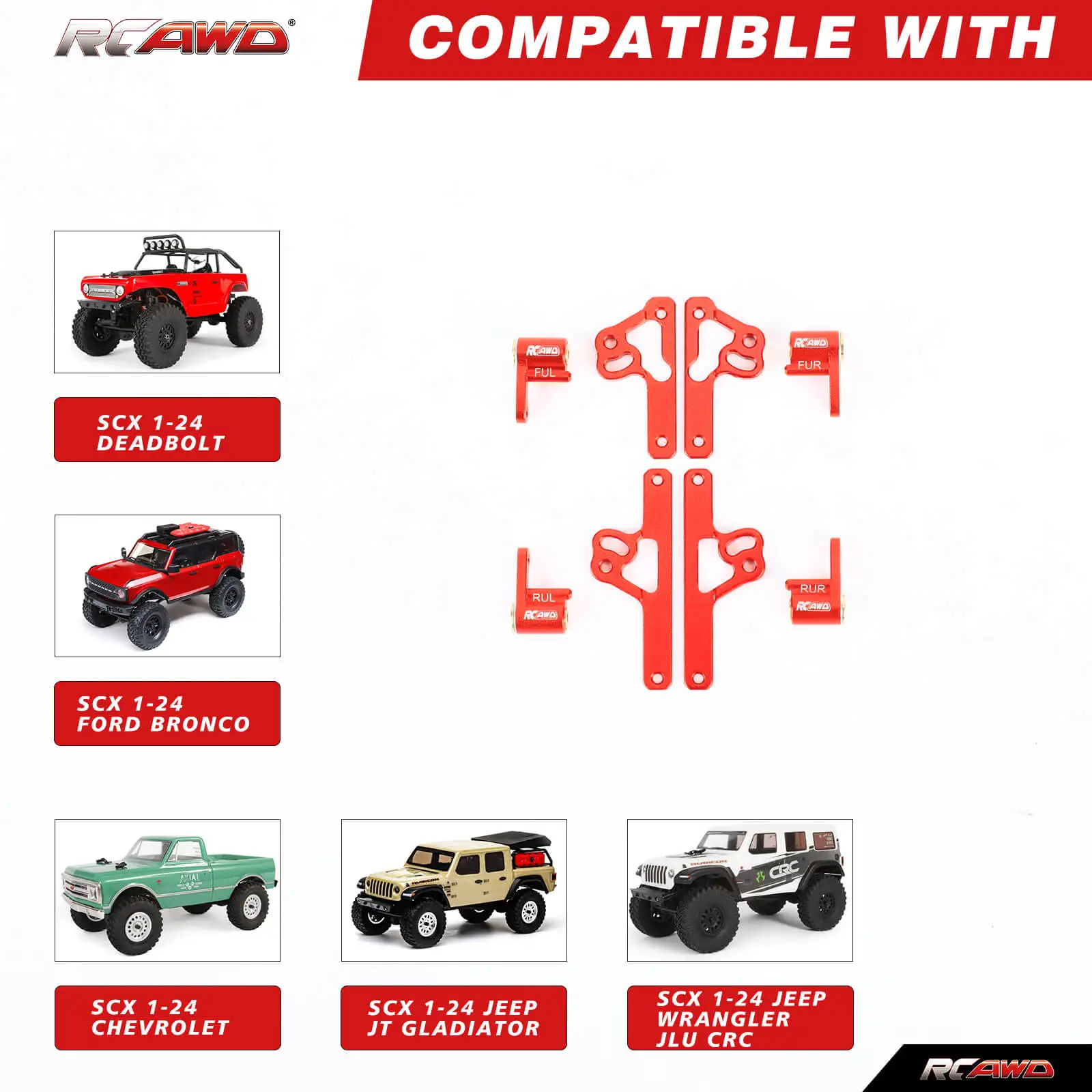 RCAWD stop SCX24 Shock Flex uchwyt uchwyt absorbera do osiowych 1/24 SCX24 przednie tylne amortyzatory wieżowe części