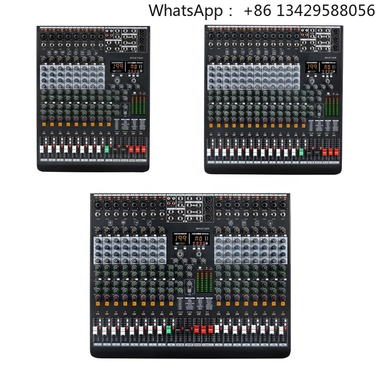 MASTER Series 8/12/16 Channel 199 DSP Effects 4 Group Bluetooth USB Aluminum Audio Mixer DJ Controller