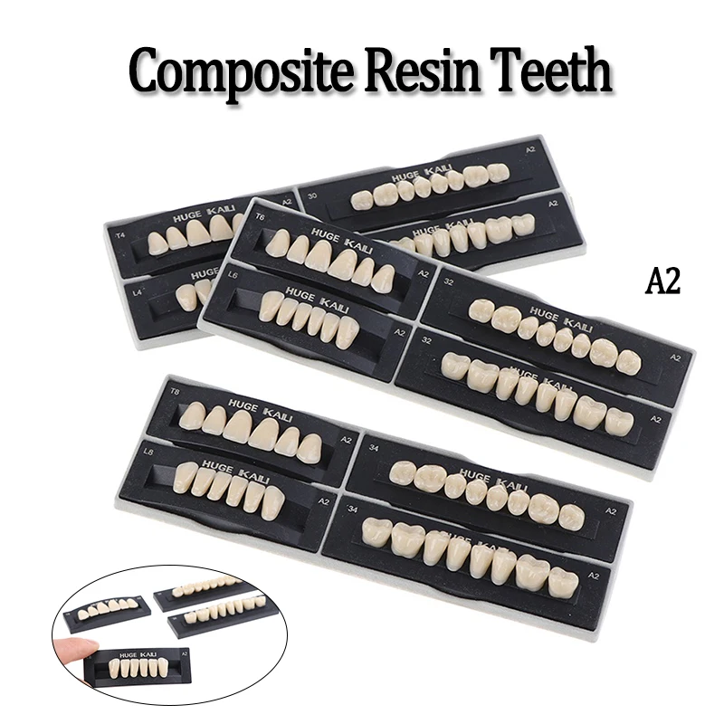 A2 Dental Composite Resin Denture Teeth Artificial Teeth Full Mouth Dental Lab Prosthetic Material