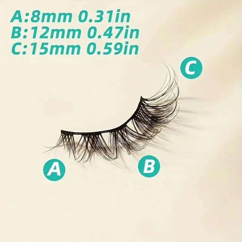 7 Pairs False Eyelashes, Cat Eye Look Lashes, Natural Lashes, Fluffy 8DFaux cat Lashes, Thick Curly Fake Eyelashes Strip Lashes