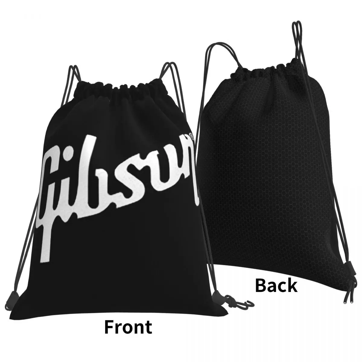 

Guitar Gibson Logo Backpacks Multi-function Drawstring Bags Sports Bag Book Bags for Travel Students