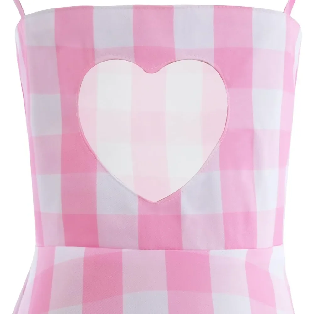 女性のためのヴィンテージピンクの市松模様のドレス,映画の王女,70s, 80年代,ハロウィーン,カーニバル,パーティー,プロム,イブニングウェア