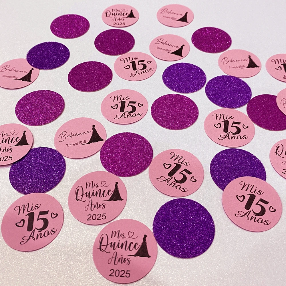 Quinceañera Purple Pink Table Decorations Personalized Mis Quince Anos birthday party decor