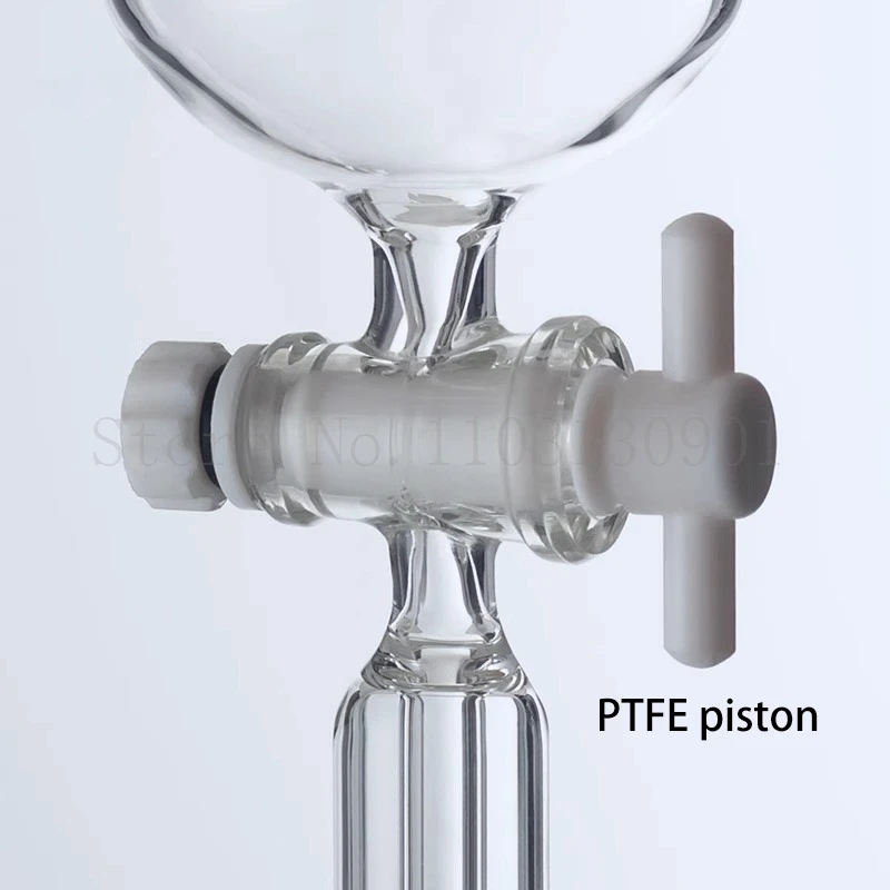 1pc 10ml-1000ml Lab Borosilicate Glass Cylindrical Separatory Funnel for Chemical Experiments